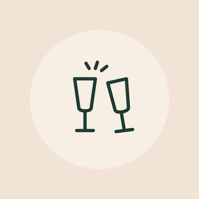 Two raised glasses illustration