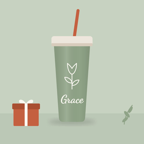 Birth Flower Name Tumbler gift