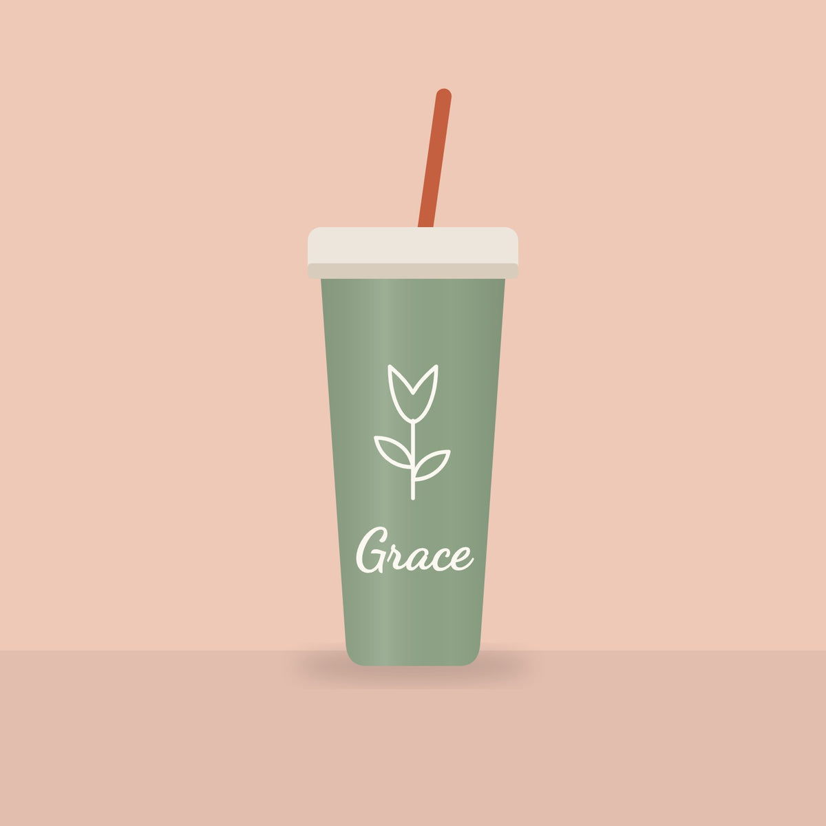 Birth Flower Name Tumbler