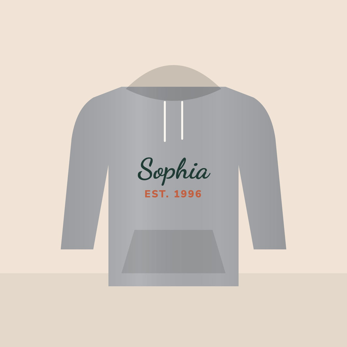 Name & Birth Year Hoodie in Heather Gray