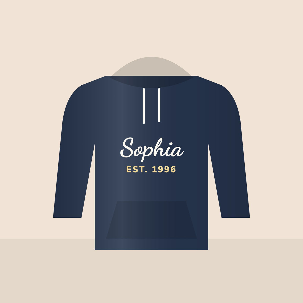 Name & Birth Year Hoodie in Navy