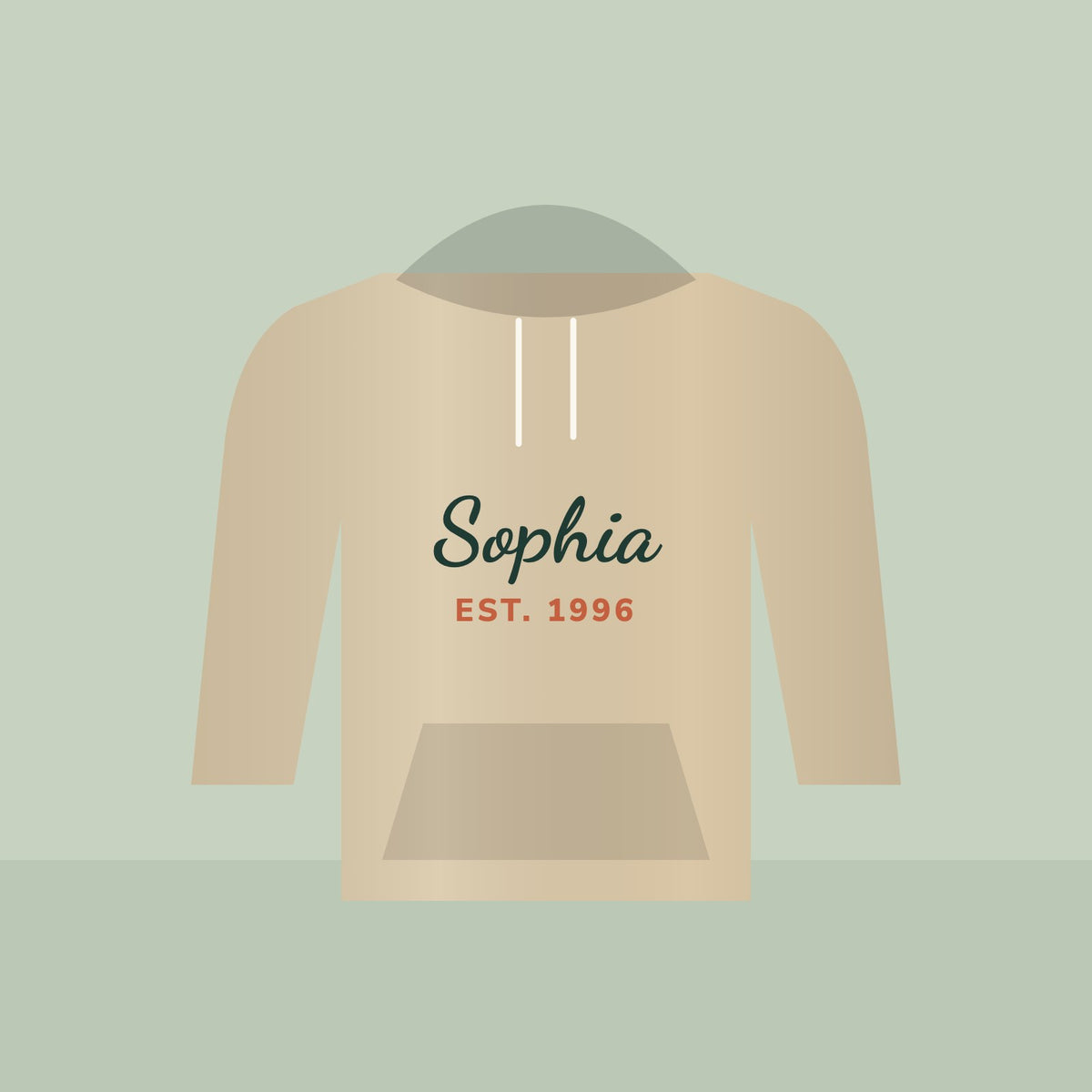 Name & Birth Year Hoodie in Sand