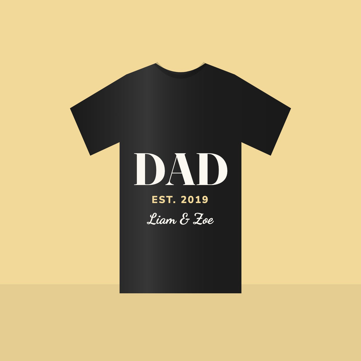 "Dad Est." Custom Year T-Shirt in Black