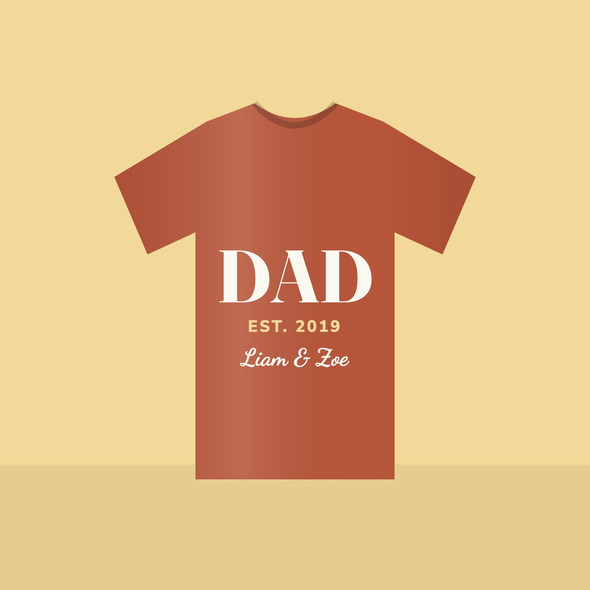 "Dad Est." Custom Year T-Shirt in Clay