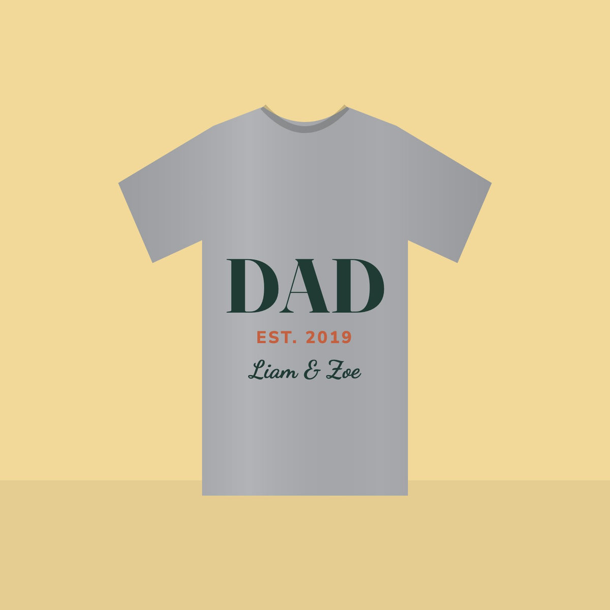 "Dad Est." Custom Year T-Shirt in Heather Gray