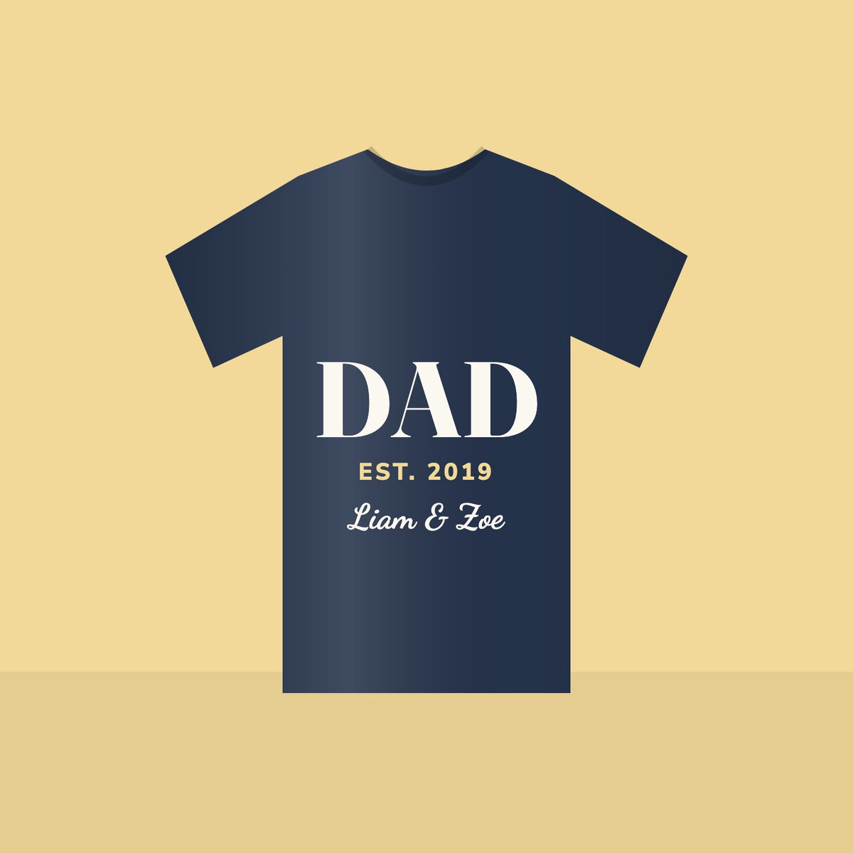 "Dad Est." Custom Year T-Shirt in Navy