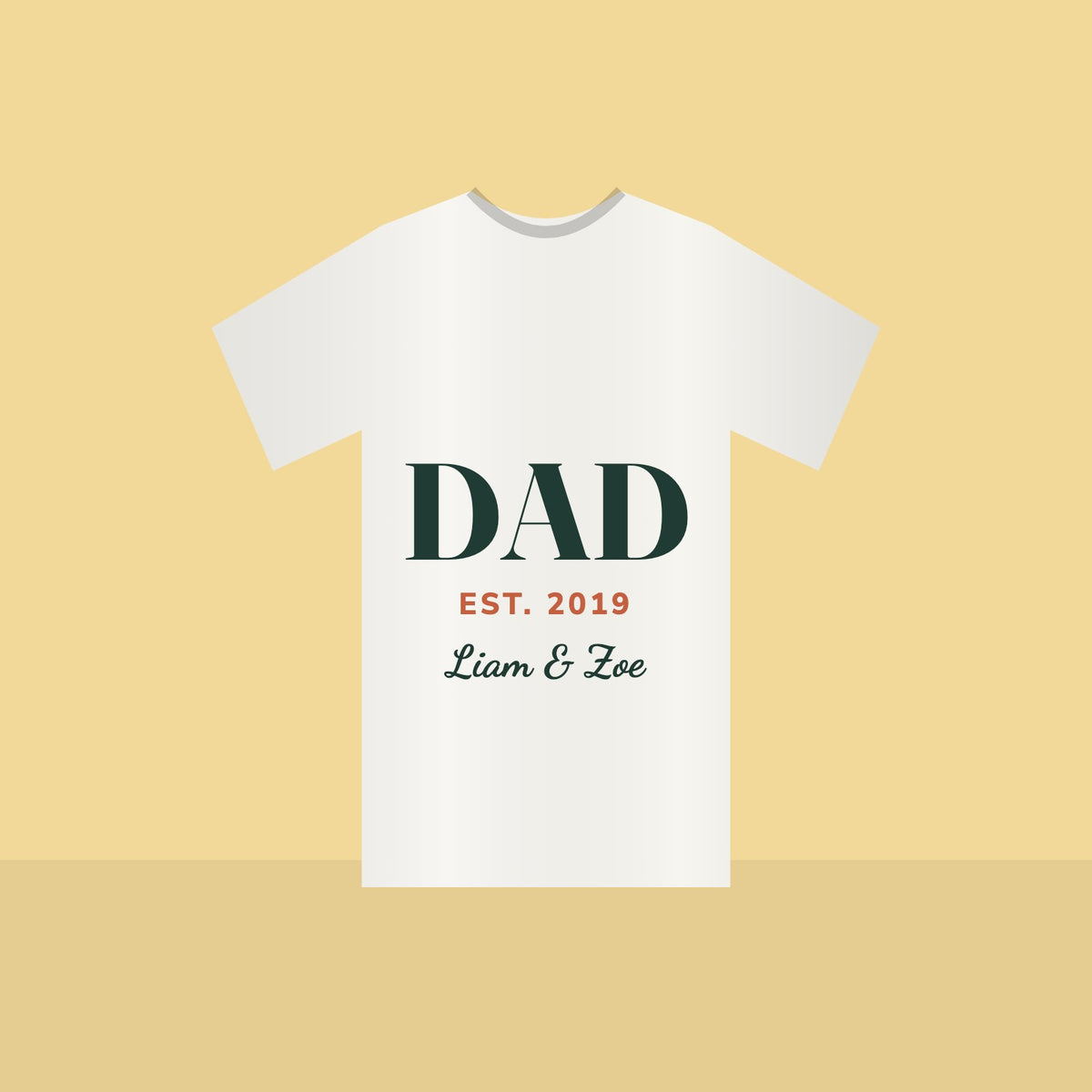"Dad Est." Custom Year T-Shirt in White