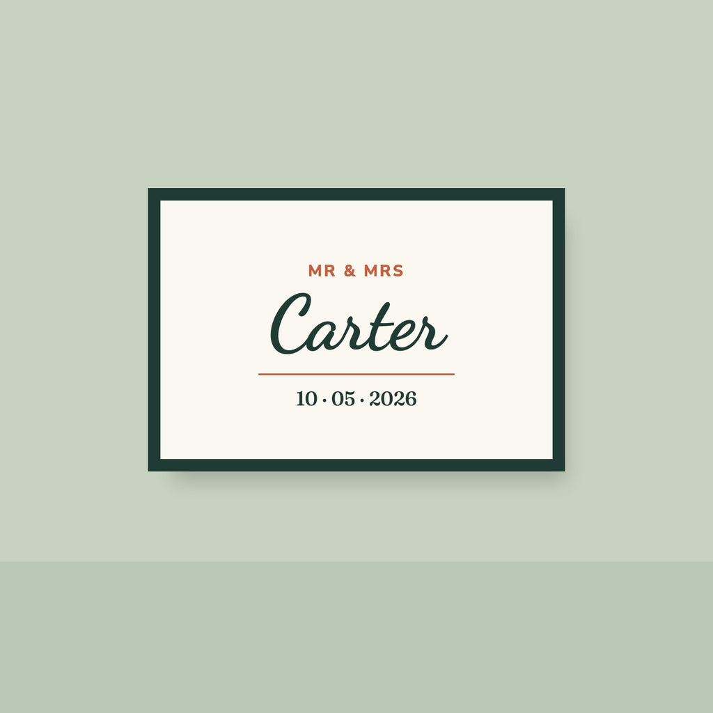 Mr & Mrs Wedding Date Sign