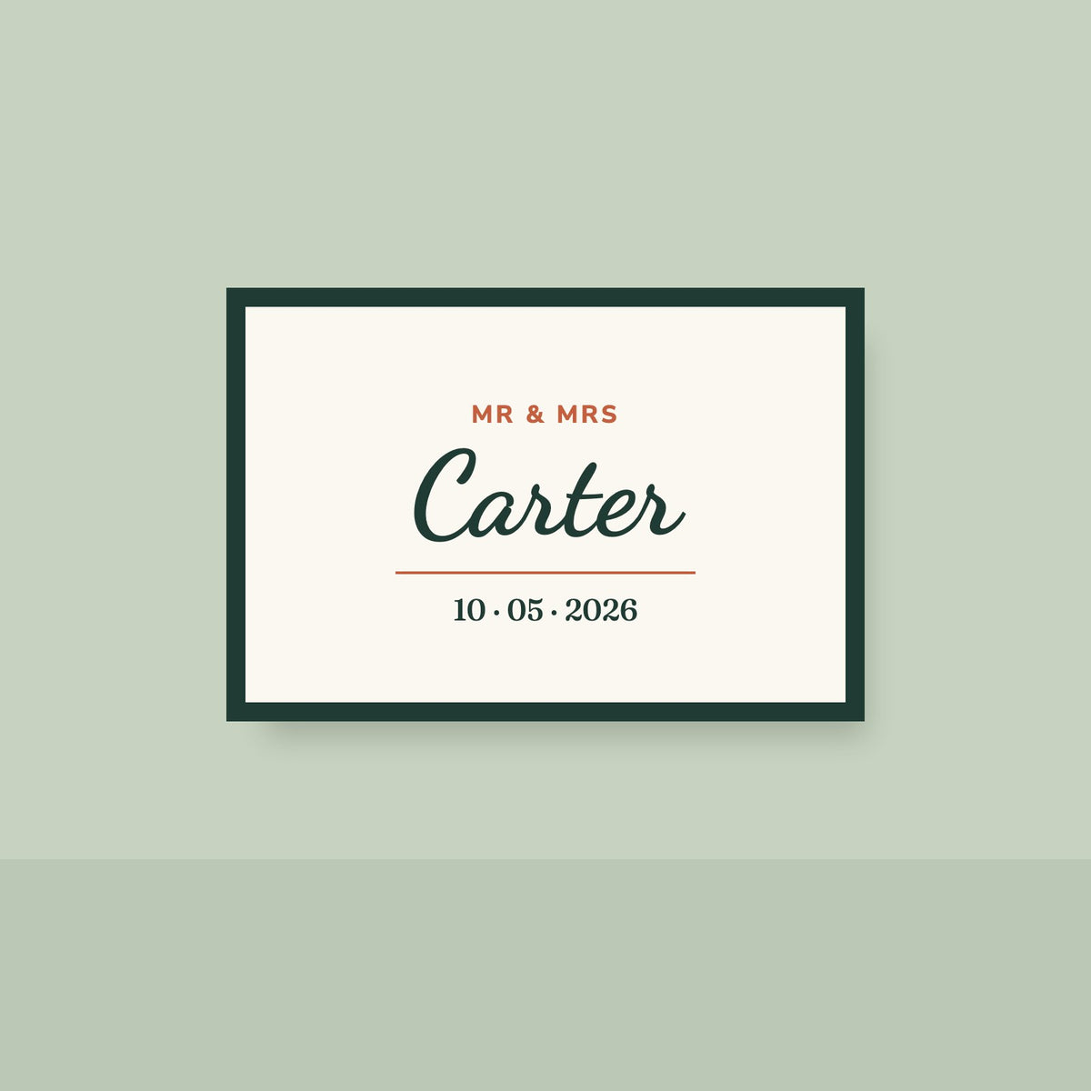 Mr & Mrs Wedding Date Sign