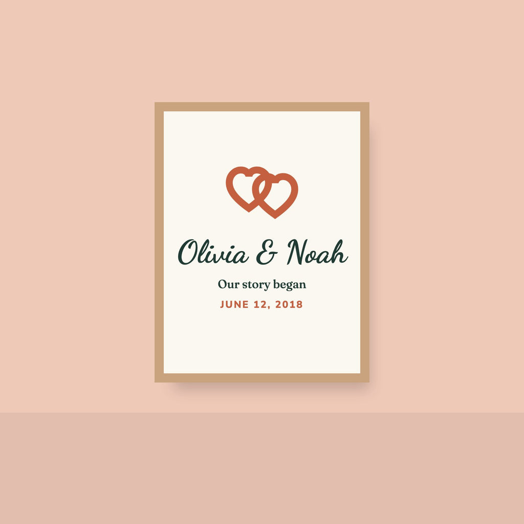 "Our Story" Couple Names Canvas