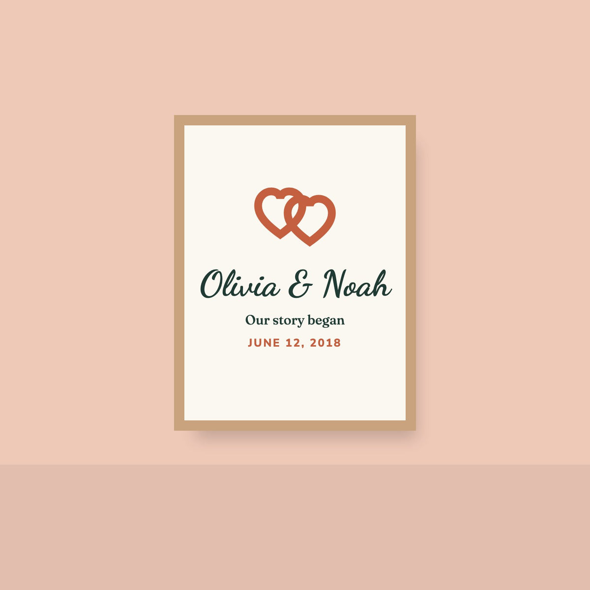 "Our Story" Couple Names Canvas