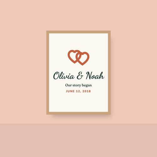 "Our Story" Couple Names Canvas