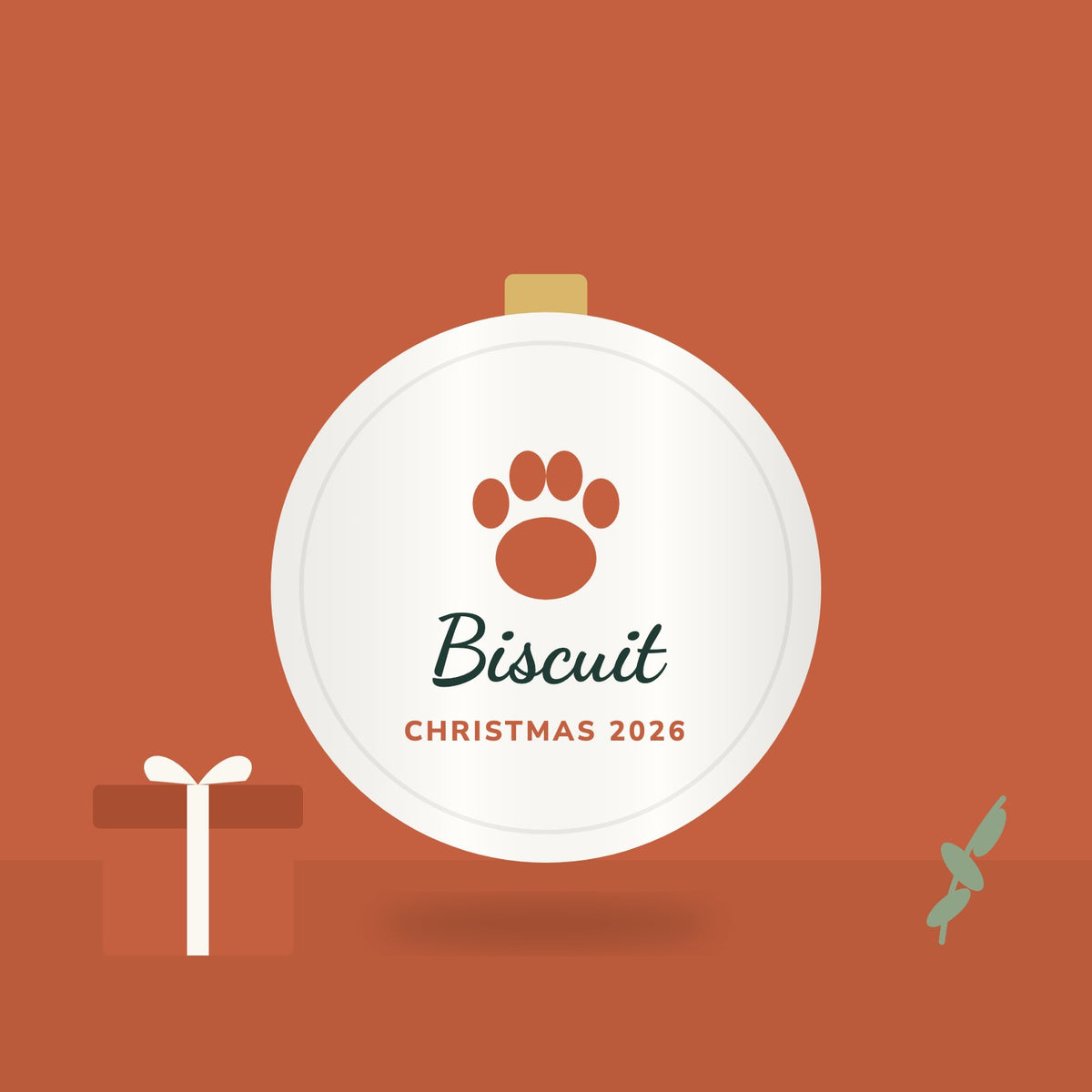 Pet Name Paw Print Ornament gift