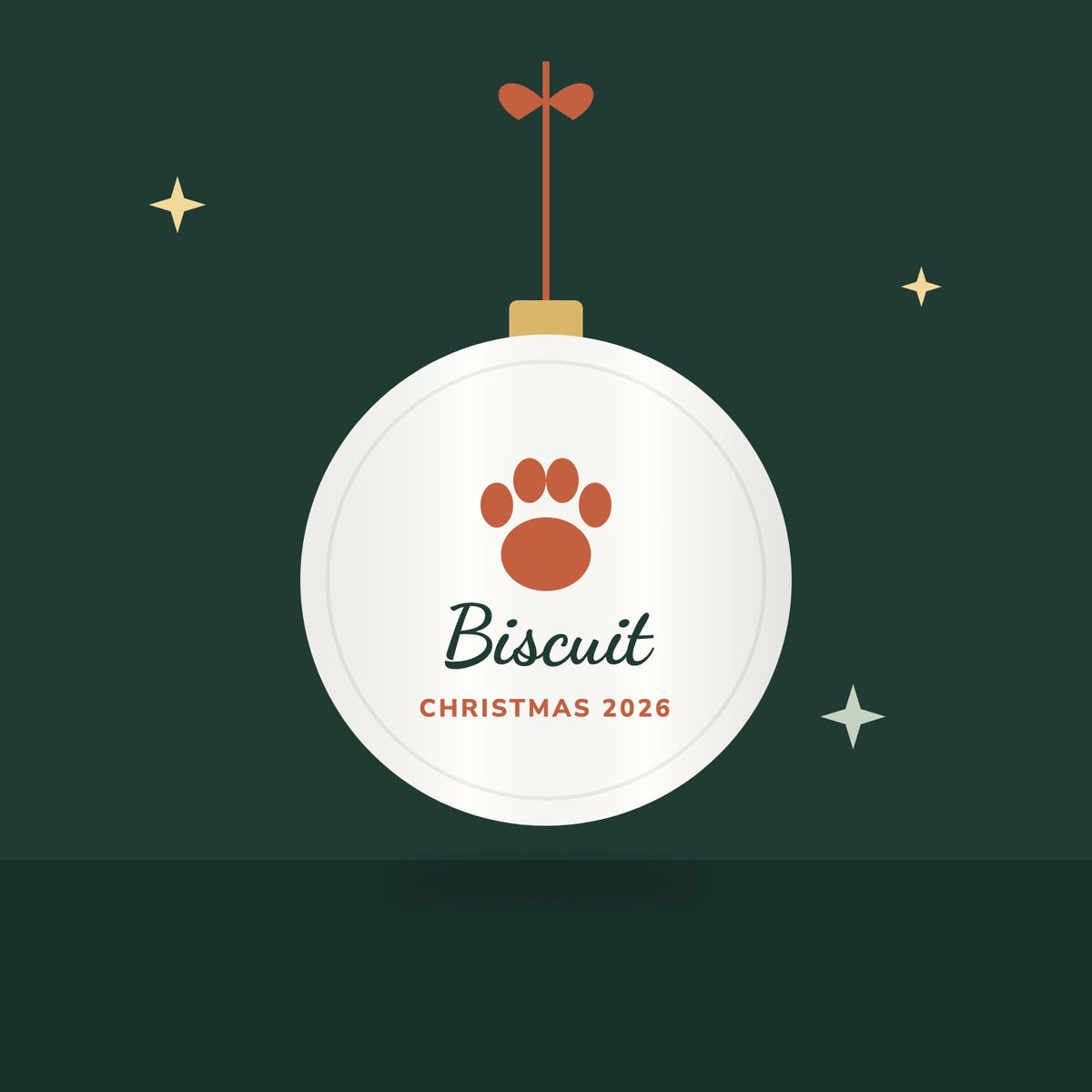 Pet Name Paw Print Ornament