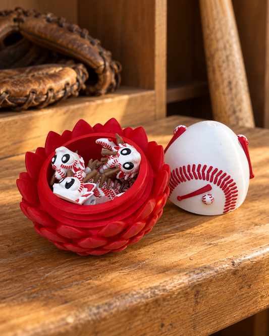 Baseball Dragon & Egg on a dugout bench